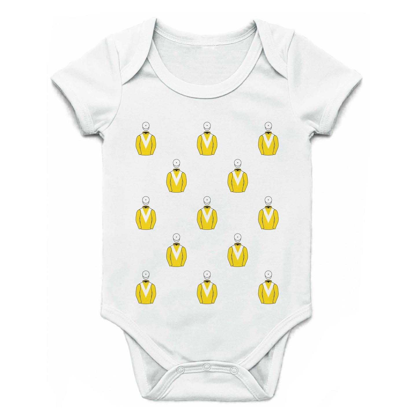 Old Gold Racing Multiple Silks Baby Grow - Baby Grow - Hacked Up