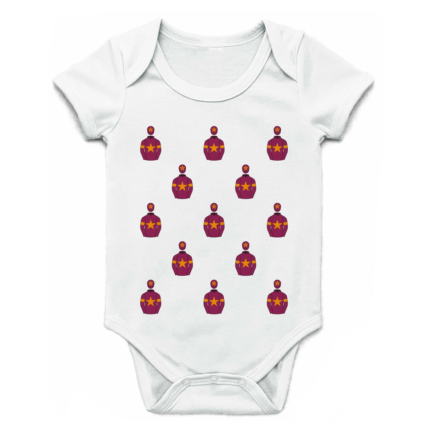 National Hunt Racing Enthusiasts Multiple Silks Baby Grow - Baby Grow - Hacked Up