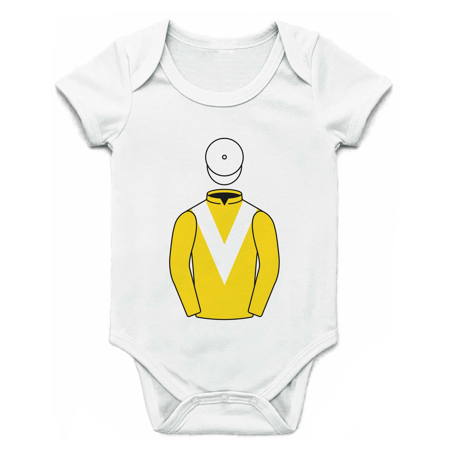 Old Gold Racing Single Silks Baby Grow - Baby Grow - Hacked Up