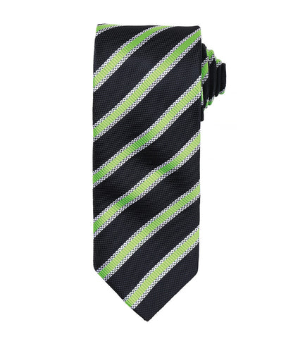 Waffle Stripe Tie with embroidered silks logo
