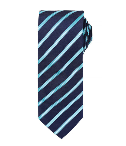 Sports Stripe Tie with embroidered silks logo