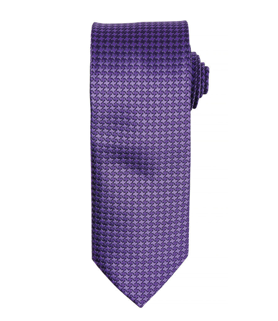 Puppy Tooth Tie with embroidered silks logo