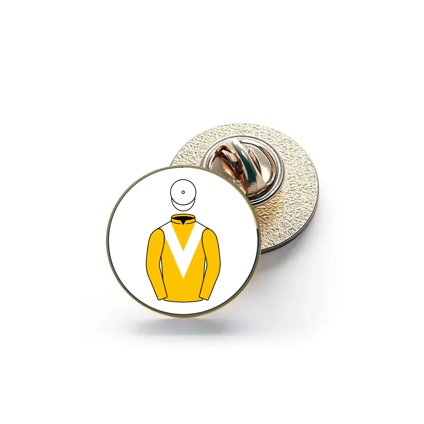 Old Gold Racing Pin Badge