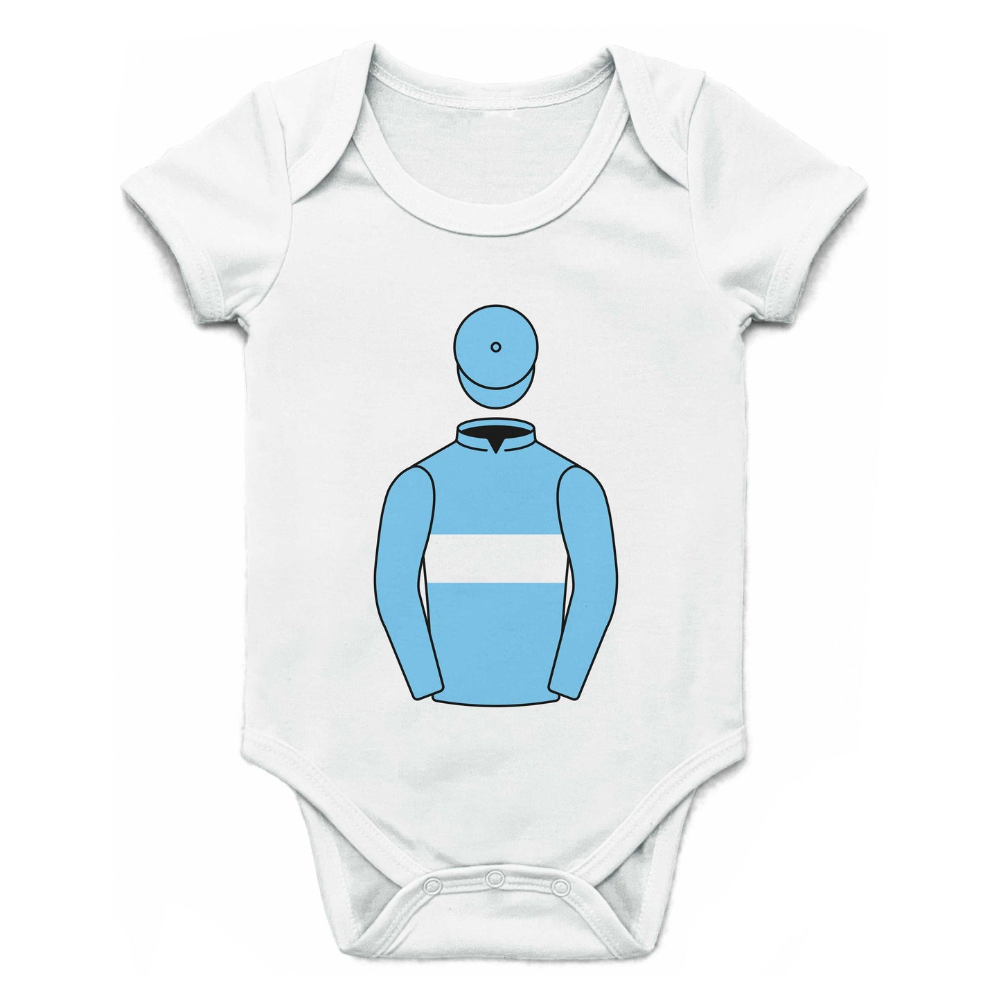 Light Blues Racing Single Silks Baby Grow