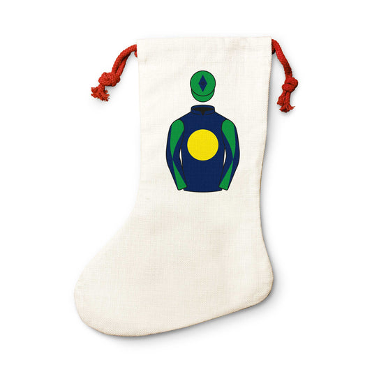 Winter Gold Racing Christmas Stocking