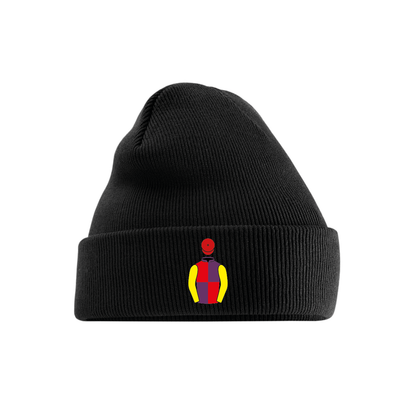 Brocade Racing Embroidered Cuffed Beanie - Hacked Up