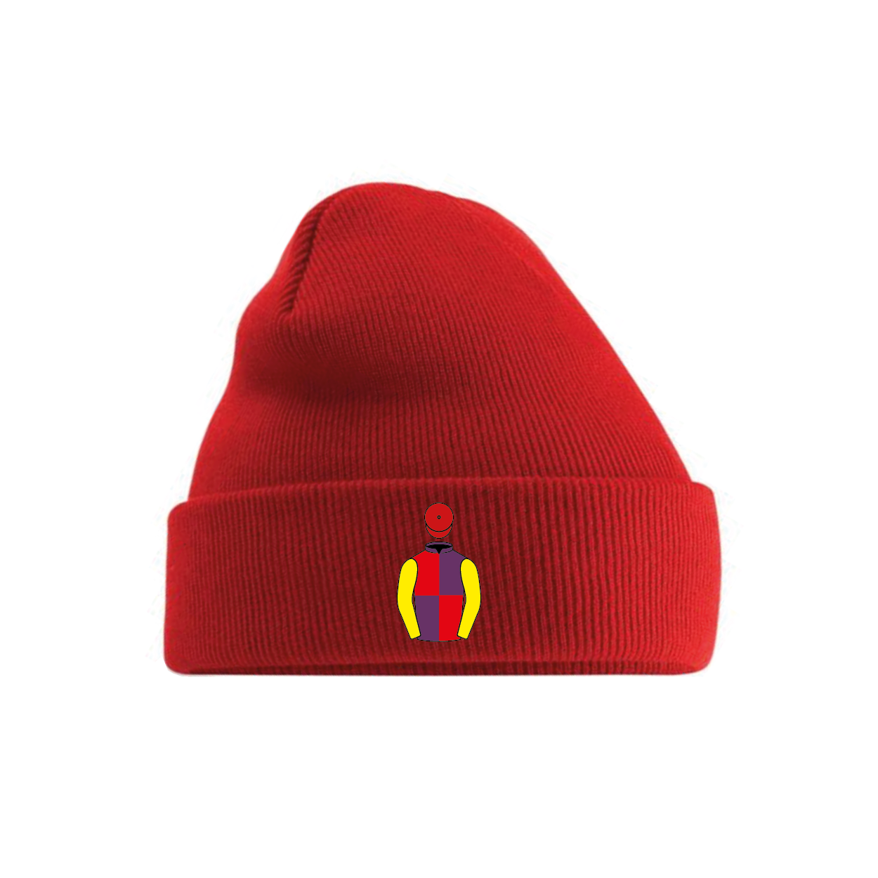 Brocade Racing Embroidered Cuffed Beanie - Hacked Up