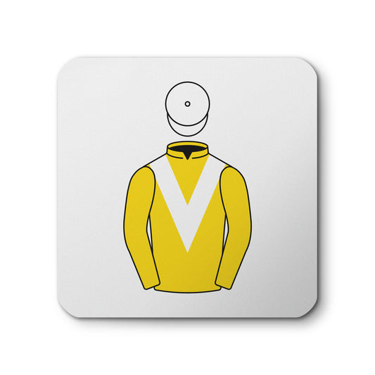 Old Gold Racing Ceramic Coaster - Ceramic Coaster - Hacked Up
